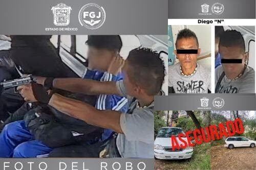 Video: Cae uno de los sujetos que asaltaron combi de estudiantes en Naucalpan